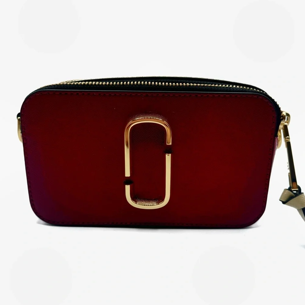 NEW Marc Jacobs Vachetta Red Burgundy Maroon Multi Snapshot Camera Crossbody Bag_2